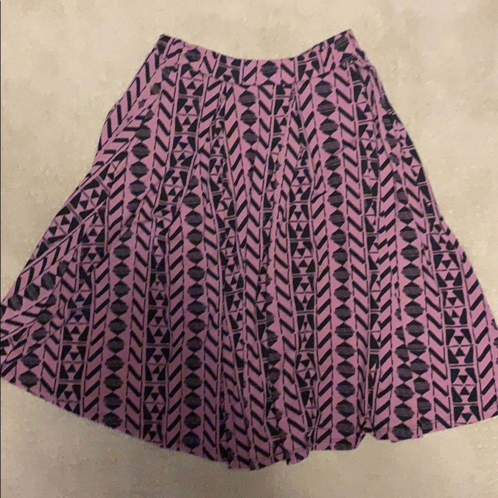 Purple and black geometric pattern skirt